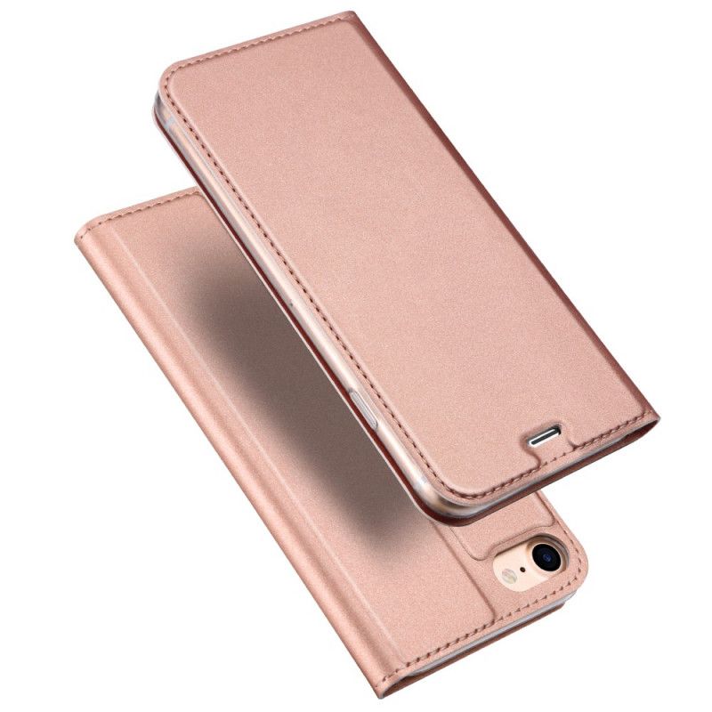 Flip Kotelot iPhone 7 / 8 / SE 2 Złoty Czarny Dux Ducis Z Serii Skin Pro