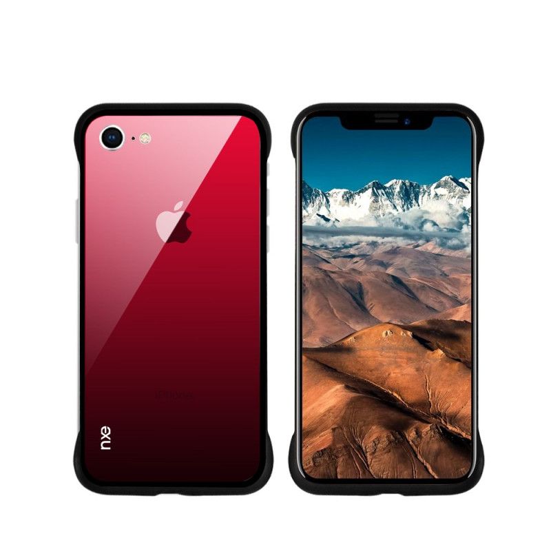 Futerały iPhone 7 / 8 / SE 2 Turkusowy Czerwony Etui na Telefon Nxe Kolory Hartowanego Szkła