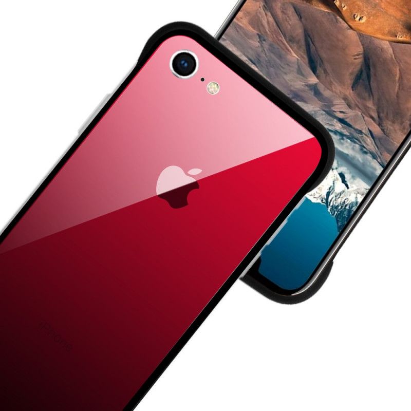 Futerały iPhone 7 / 8 / SE 2 Turkusowy Czerwony Etui na Telefon Nxe Kolory Hartowanego Szkła