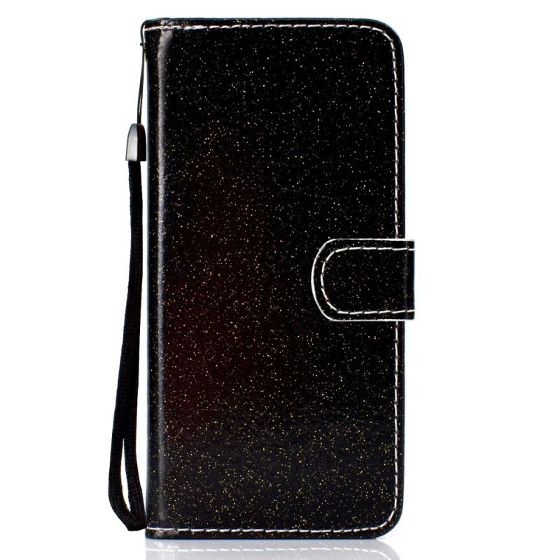 Etui Folio iPhone 12 Mini Czerwony Czarny Cekiny Etui Ochronne