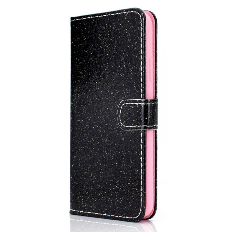 Etui Folio iPhone 12 Mini Czerwony Czarny Cekiny Etui Ochronne