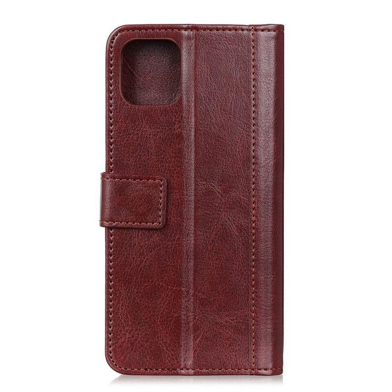 Etui Folio iPhone 12 Mini Czerwony Czarny Wersja Z Nitem Retro