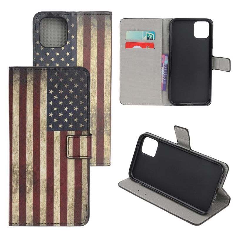 Etui Folio iPhone 12 Mini Flaga Usa