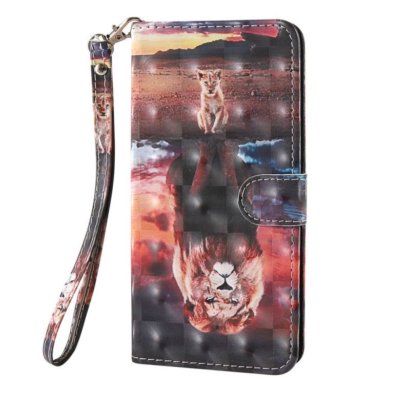 Etui Folio iPhone 12 Mini Lwie Lekkie Plamy Ze Stringami Etui Ochronne