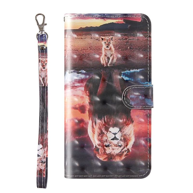 Etui Folio iPhone 12 Mini Lwie Lekkie Plamy Ze Stringami Etui Ochronne