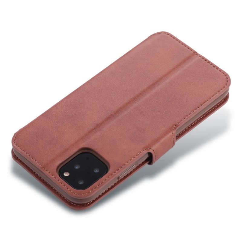 Etui Folio iPhone 12 Mini Szary Czarny Azns Efekt Skóry