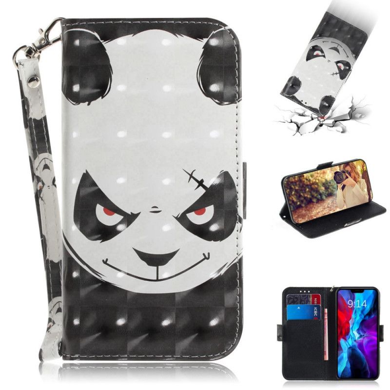 Etui Folio iPhone 12 Mini Wściekła Panda Ze Stringami Etui Ochronne