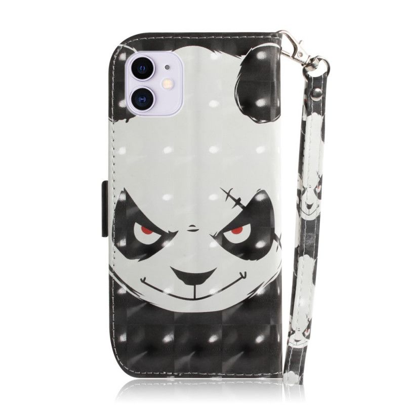 Etui Folio iPhone 12 Mini Wściekła Panda Ze Stringami Etui Ochronne