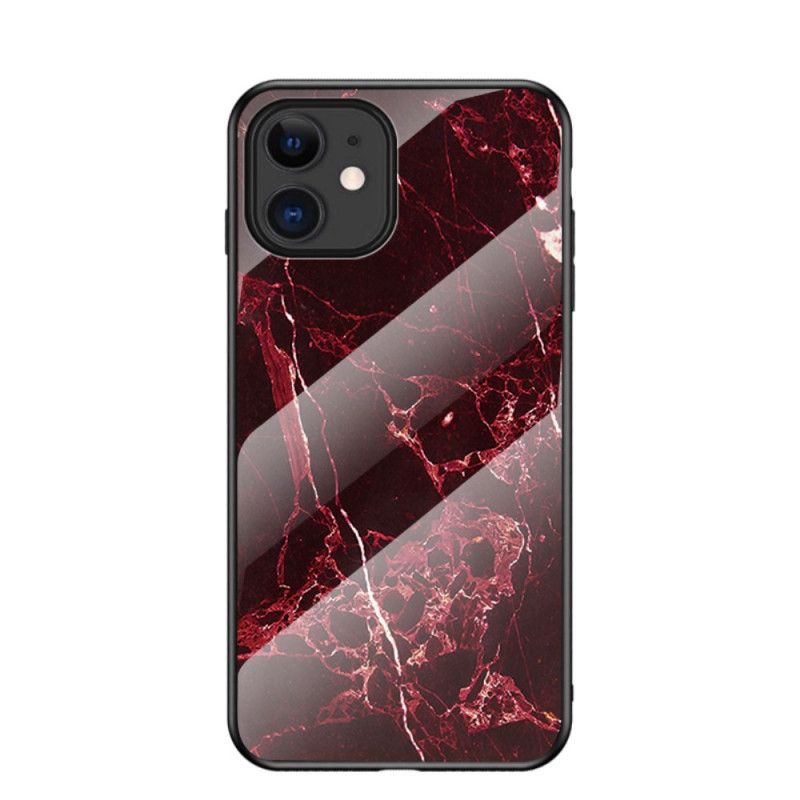 Etui iPhone 12 Mini Biały Czarny Szkło Hartowane W Kolorze Marmuru Etui Ochronne