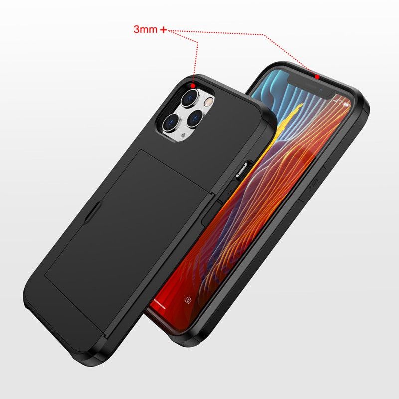 Etui iPhone 12 Mini Biały Czarny Sztywny Uchwyt Na Kartę