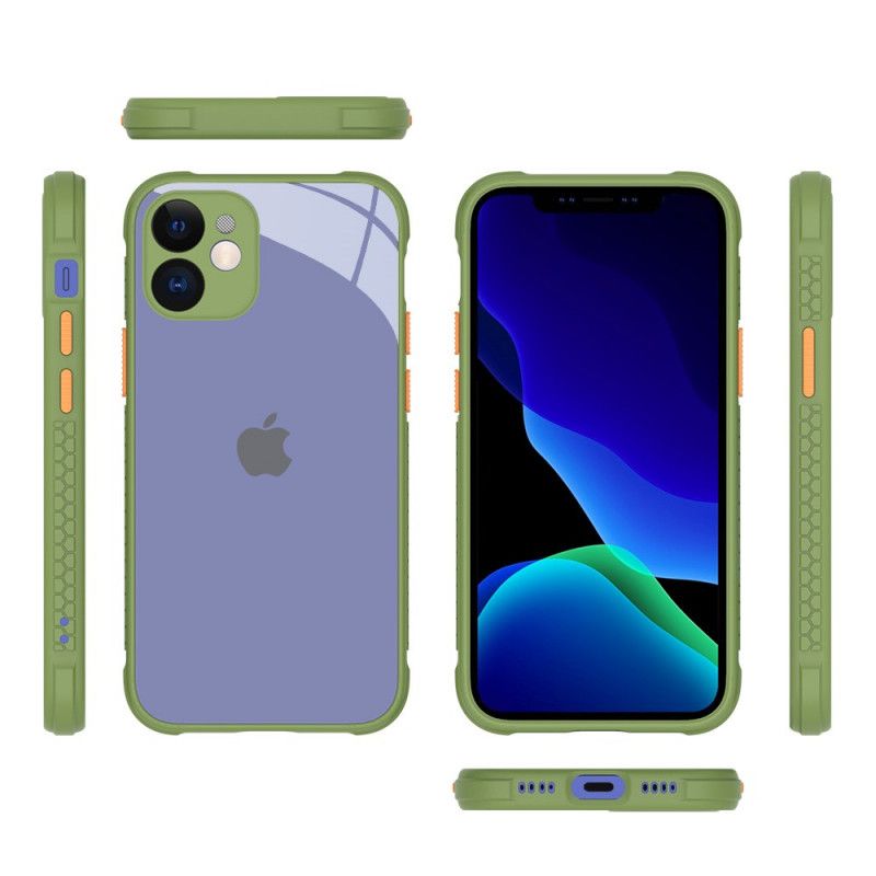 Etui iPhone 12 Mini Czerwony Czarny Hybrydowa Silikonowa Konstrukcja Obręczy Etui Ochronne