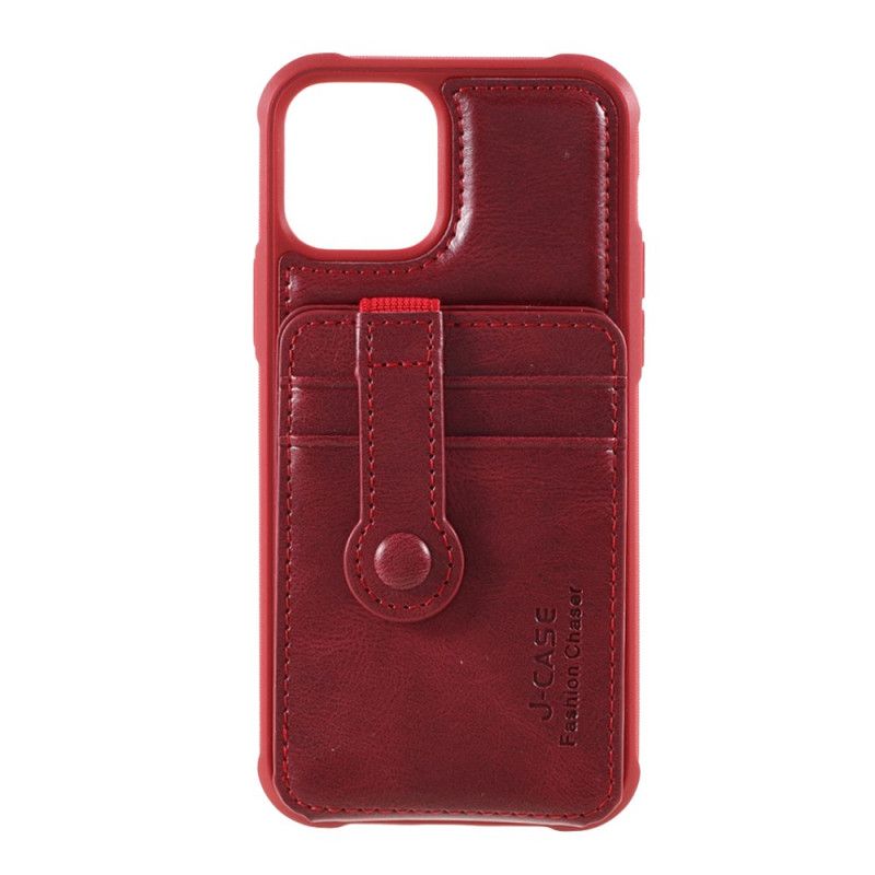 Etui iPhone 12 Mini Czerwony Czarny Etui Na Karty Typu J-Case Etui Ochronne