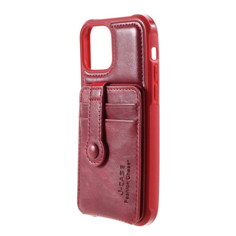 Etui iPhone 12 Mini Czerwony Czarny Etui Na Karty Typu J-Case Etui Ochronne