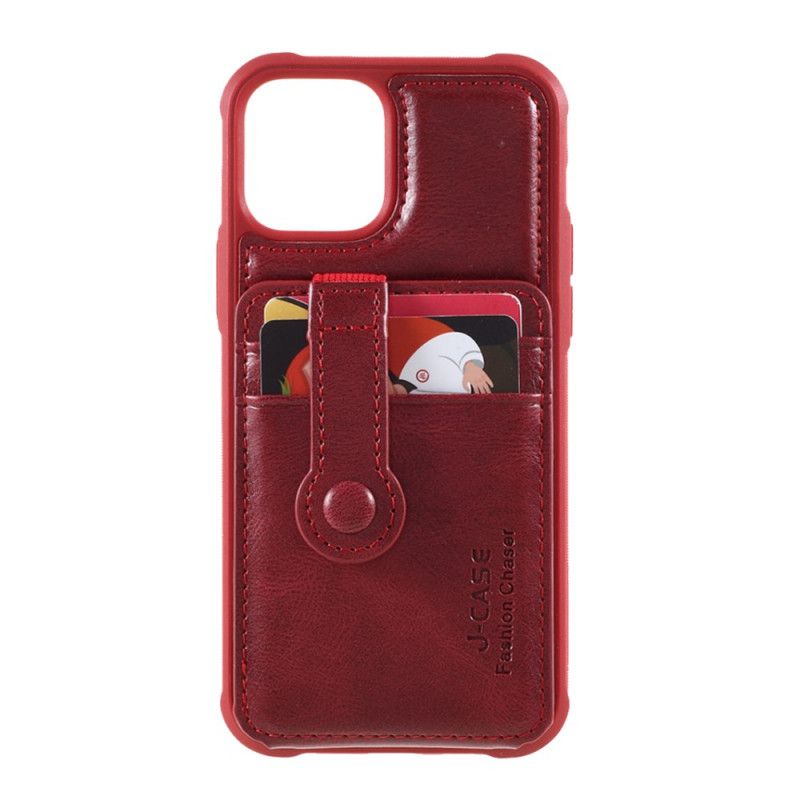 Etui iPhone 12 Mini Czerwony Czarny Etui Na Karty Typu J-Case Etui Ochronne