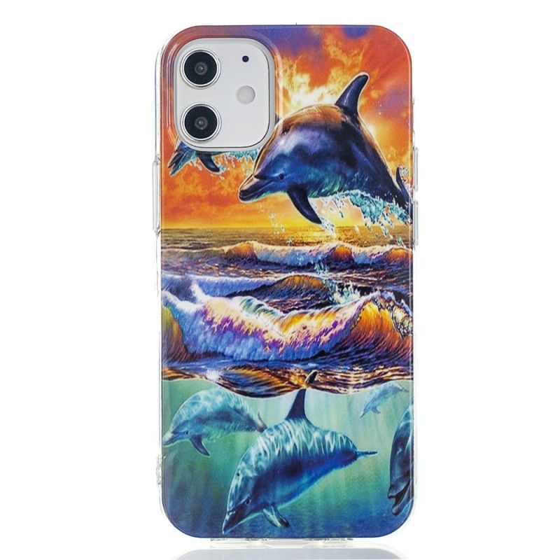 Etui iPhone 12 Mini Delfiny Na Wolności Etui Ochronne