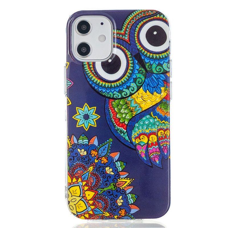 Etui iPhone 12 Mini Fluorescencyjna Sowa Mandala