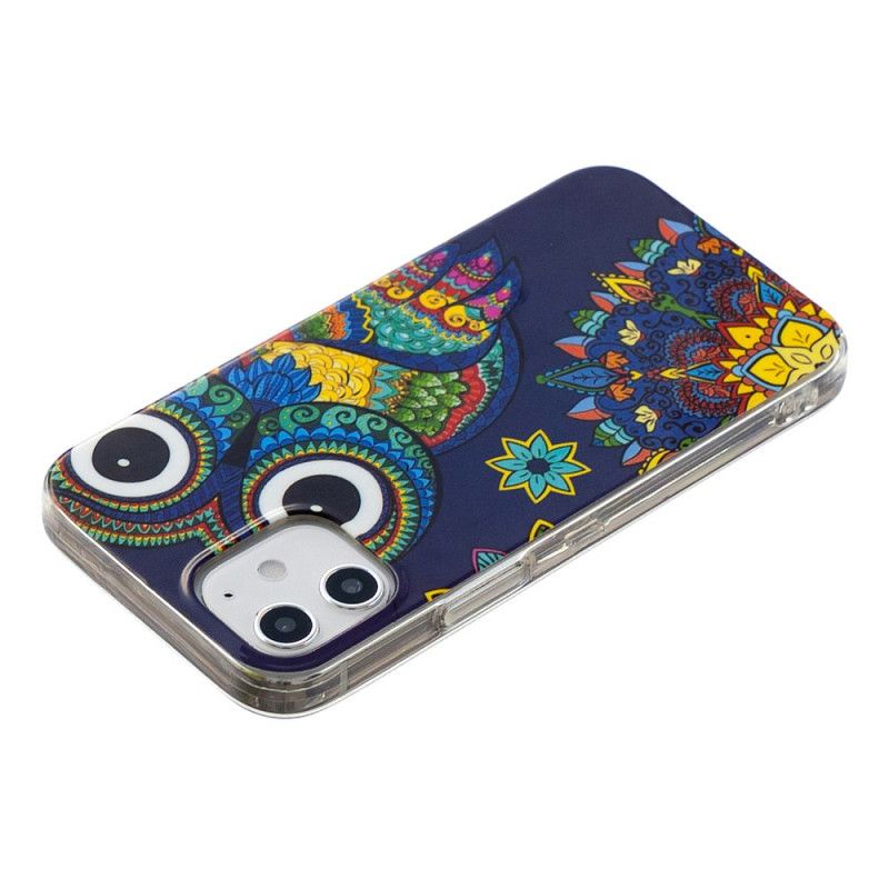 Etui iPhone 12 Mini Fluorescencyjna Sowa Mandala