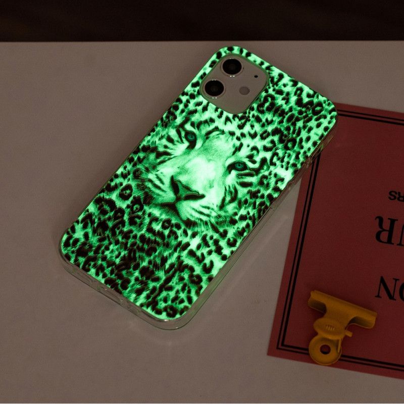 Etui iPhone 12 Mini Fluorescencyjny Lampart Etui Ochronne