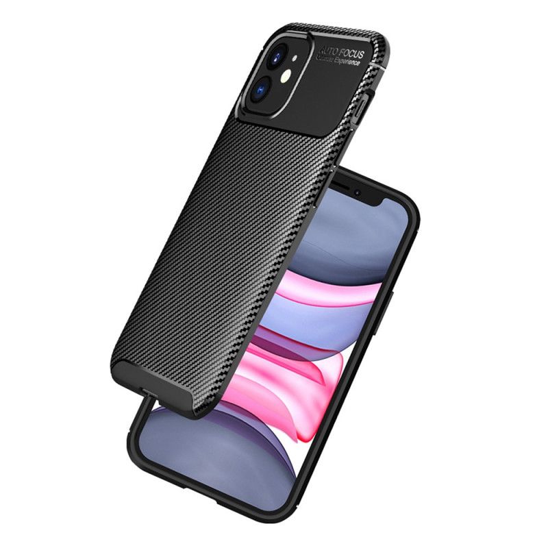 Etui iPhone 12 Mini Granatowy Czarny Elastyczna Tekstura Włókna Węglowego Etui Ochronne