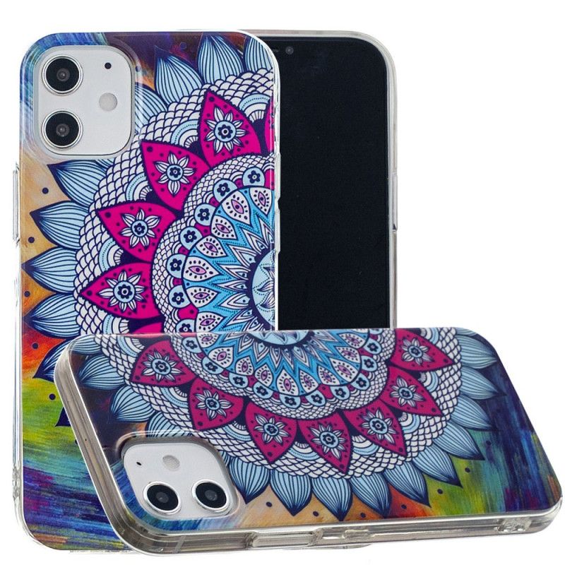 Etui iPhone 12 Mini Mandala W Kolorze Fluorescencyjnym Etui Ochronne