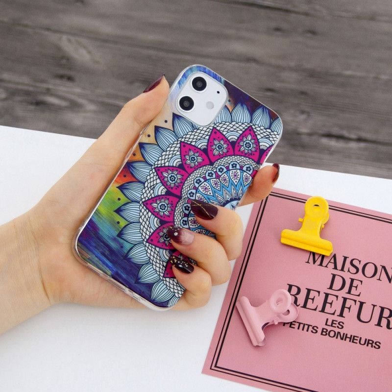 Etui iPhone 12 Mini Mandala W Kolorze Fluorescencyjnym Etui Ochronne