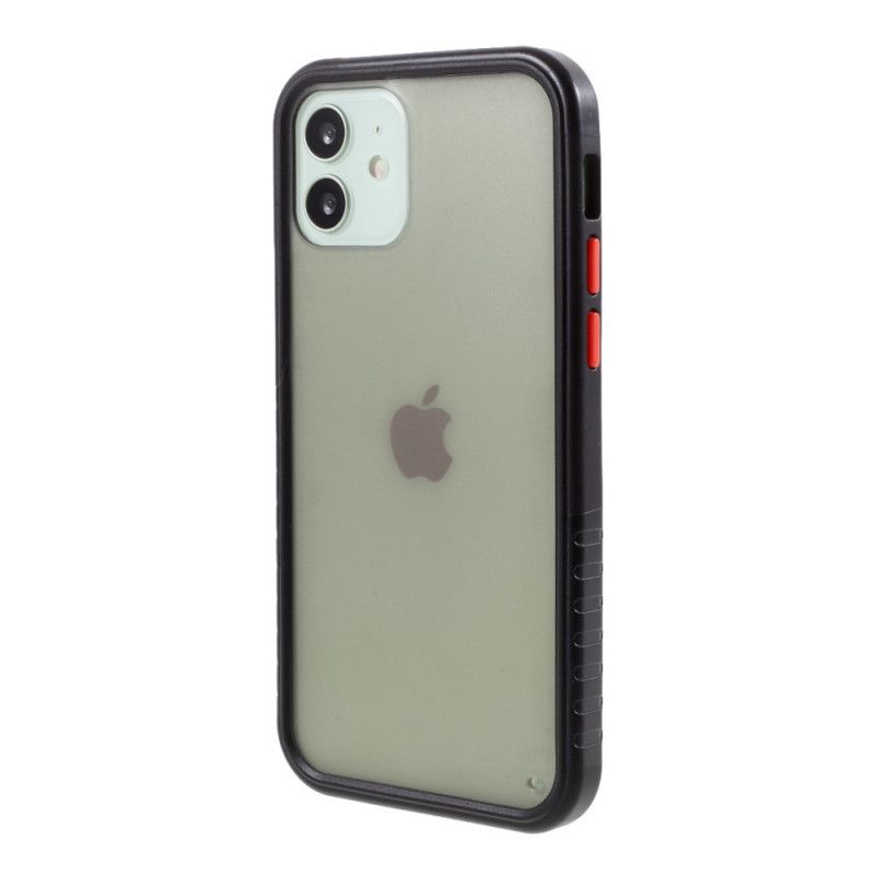 Etui iPhone 12 Mini Pomarańczowy Czarny Matowa Hybryda