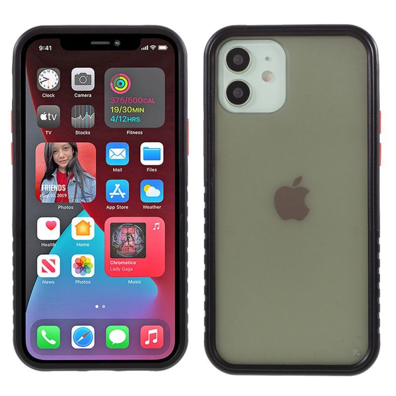 Etui iPhone 12 Mini Pomarańczowy Czarny Matowa Hybryda