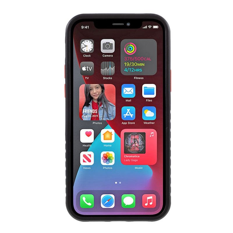 Etui iPhone 12 Mini Pomarańczowy Czarny Matowa Hybryda