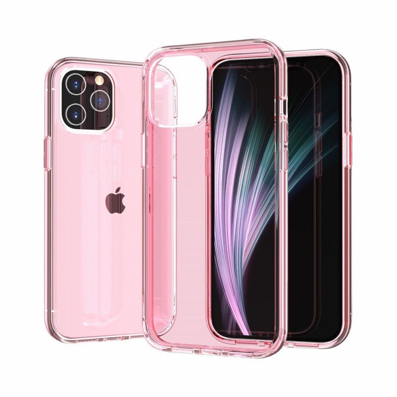 Etui iPhone 12 Mini Różowy Szary Kolor Przezroczysty