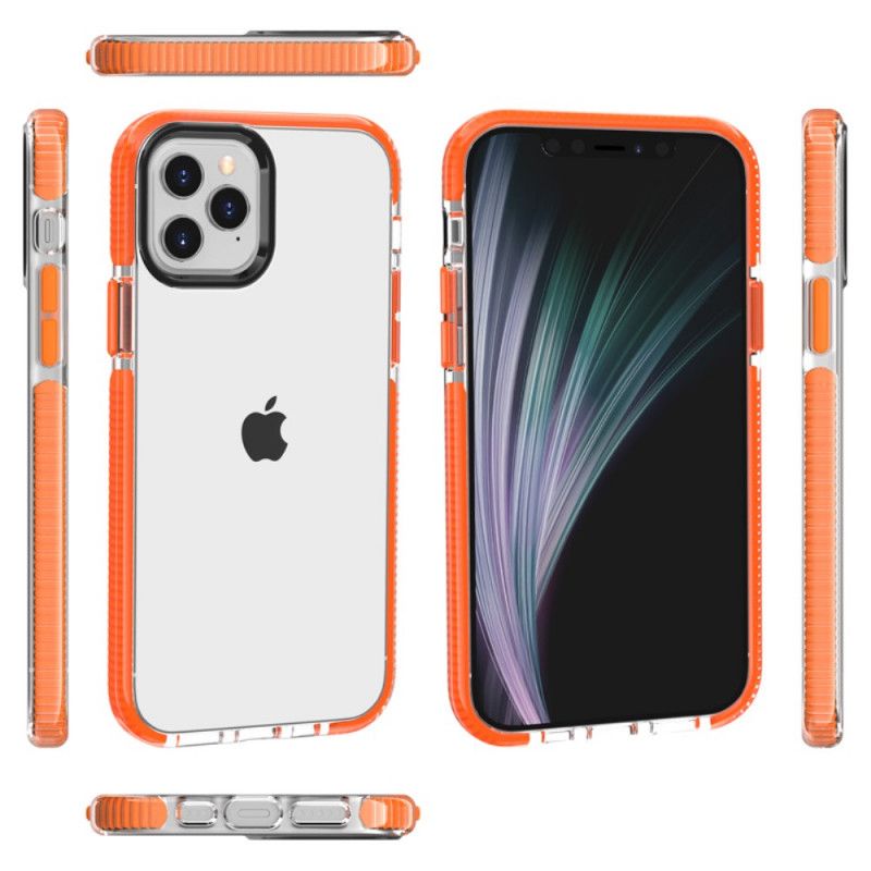 Etui iPhone 12 Mini Szary Czarny Przezroczyste Silikonowe Krawędzie