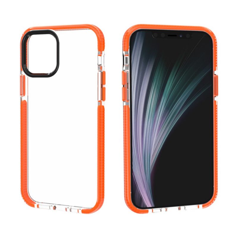 Etui iPhone 12 Mini Szary Czarny Przezroczyste Silikonowe Krawędzie