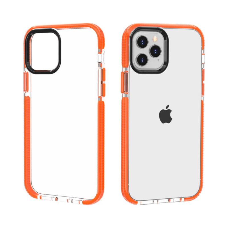 Etui iPhone 12 Mini Szary Czarny Przezroczyste Silikonowe Krawędzie