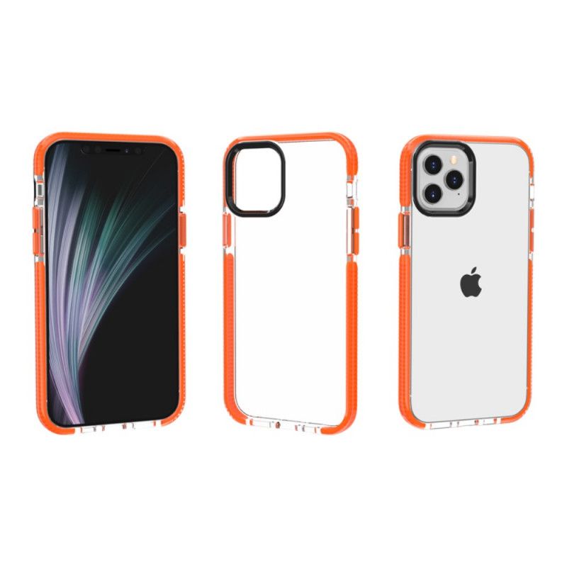 Etui iPhone 12 Mini Szary Czarny Przezroczyste Silikonowe Krawędzie