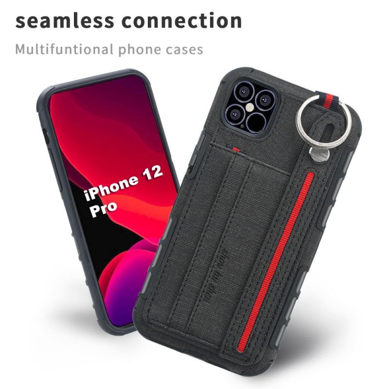 Etui iPhone 12 Mini Szary Czarny Tkanina Shouhushen