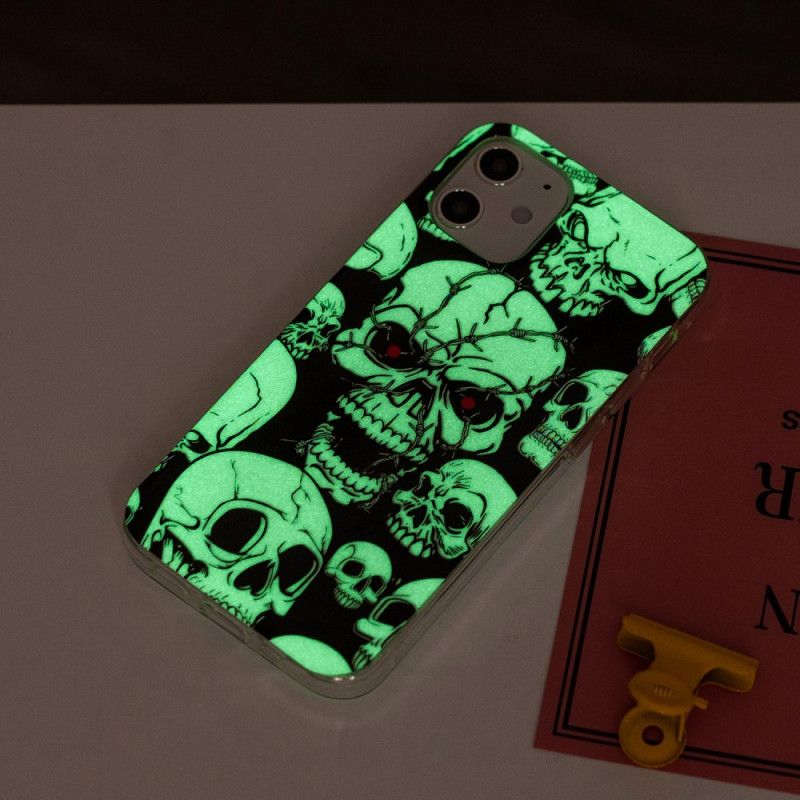 Etui iPhone 12 Mini Uwaga Fluorescencyjne Czaszki