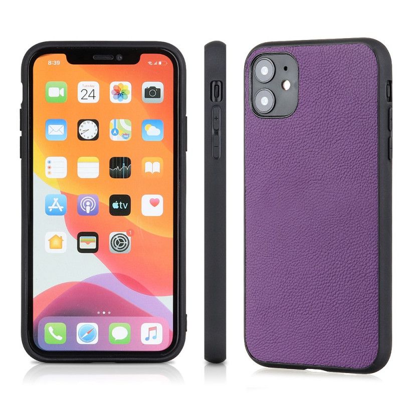 Etui iPhone 12 Mini Zielony Czarny Prawdziwa Skóra