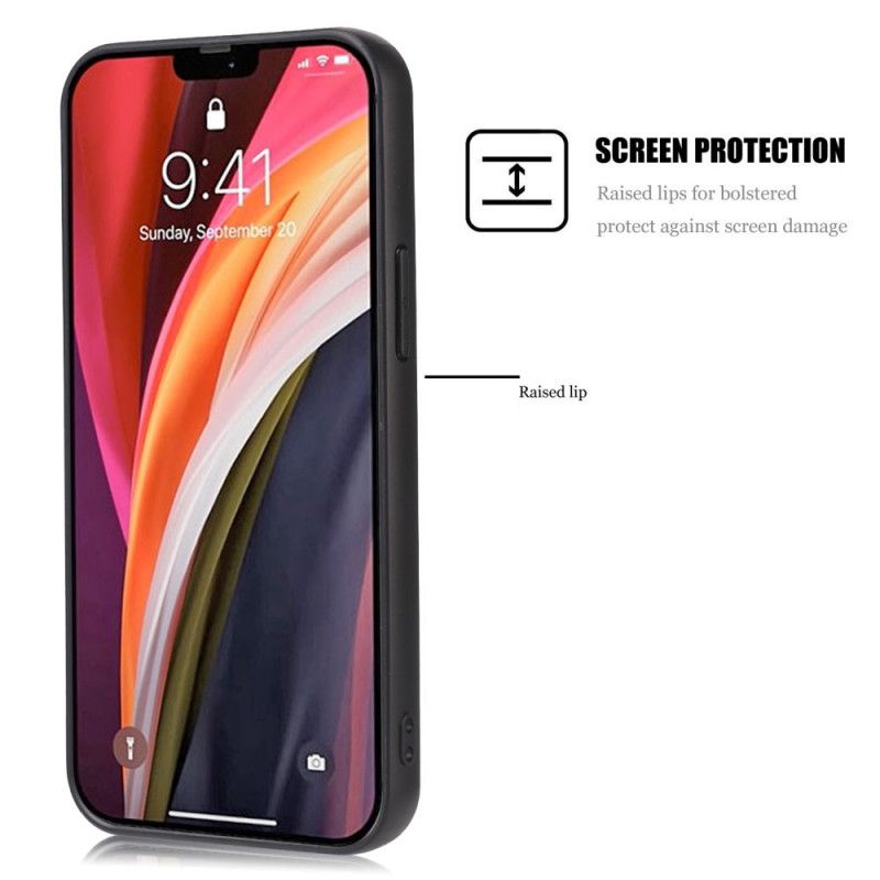 Futerały iPhone 12 Mini Czerwony Czarny Etui na Telefon Elegancki Efekt Skóry