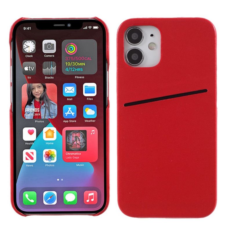 Futerały iPhone 12 Mini Czerwony Czarny Wspólny Posiadacz Karty