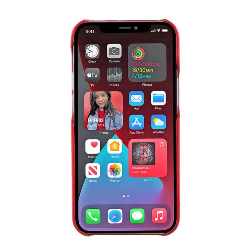 Futerały iPhone 12 Mini Czerwony Czarny Wspólny Posiadacz Karty