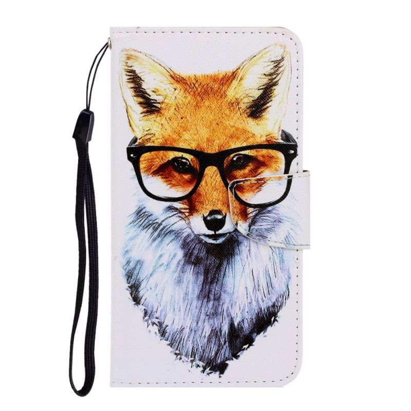 Skórzany Futerał iPhone 12 Mini Nerd Fox Ze Stringami