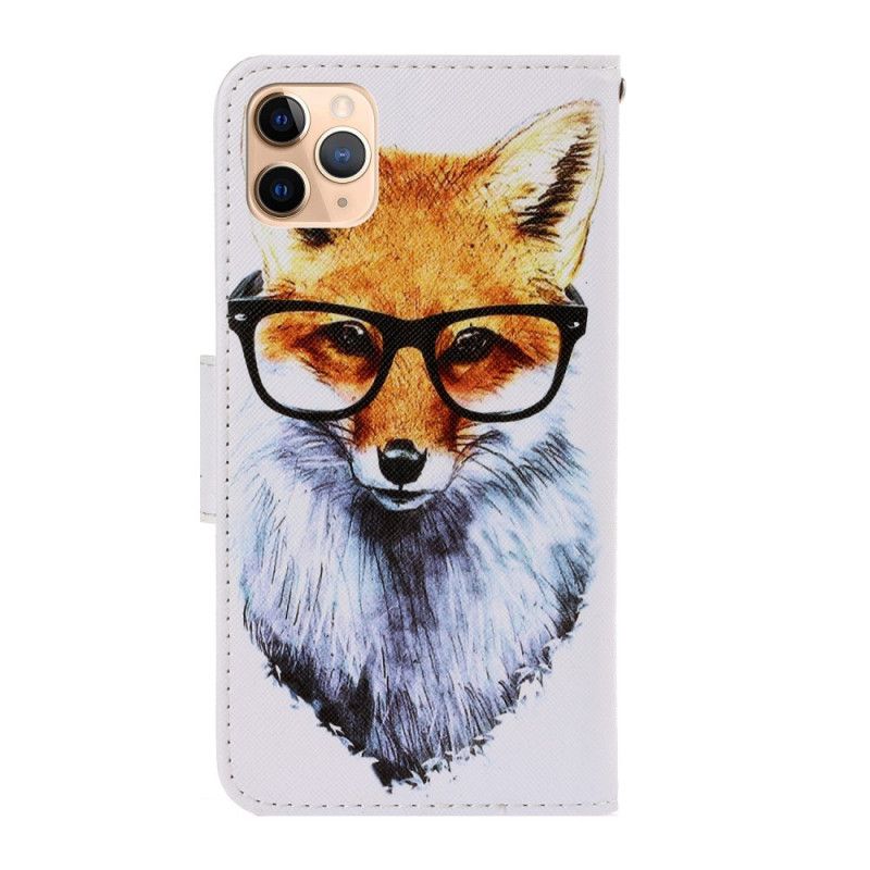 Skórzany Futerał iPhone 12 Mini Nerd Fox Ze Stringami