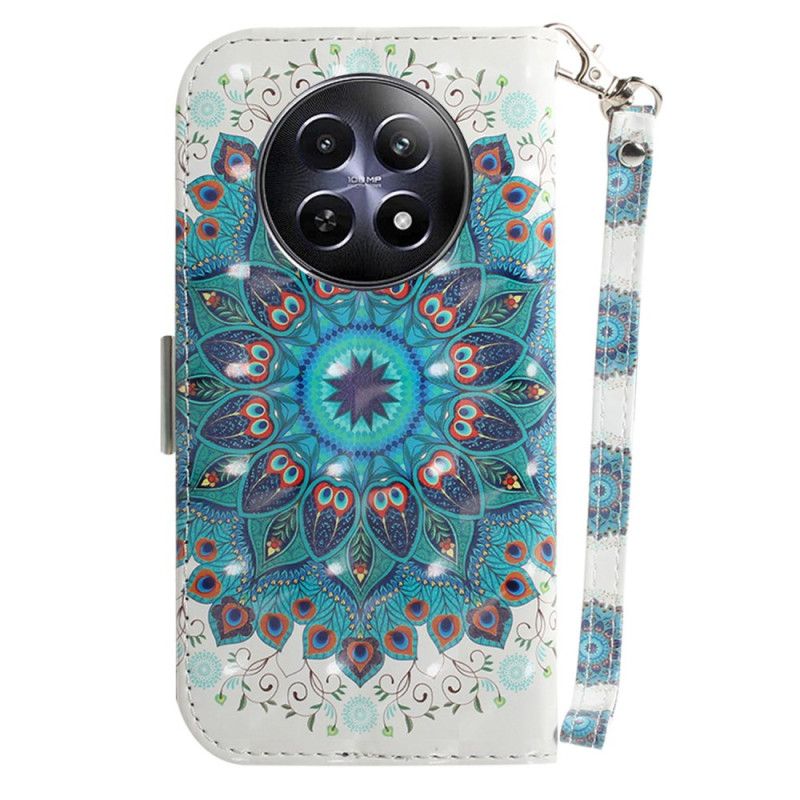 Etui Folio Do Realme 12 / 12x 5g Zielona Mandala Z Paskiem