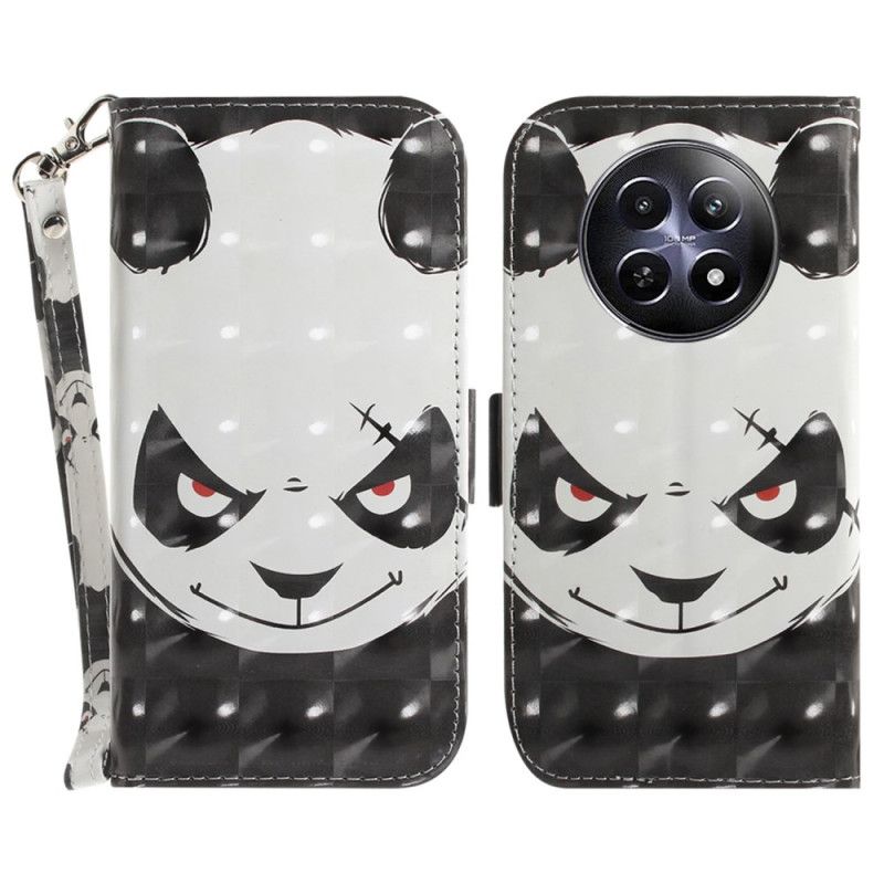 Etui Folio Realme 12 / 12x 5g Wściekła Panda Z Paskiem Etui Ochronne