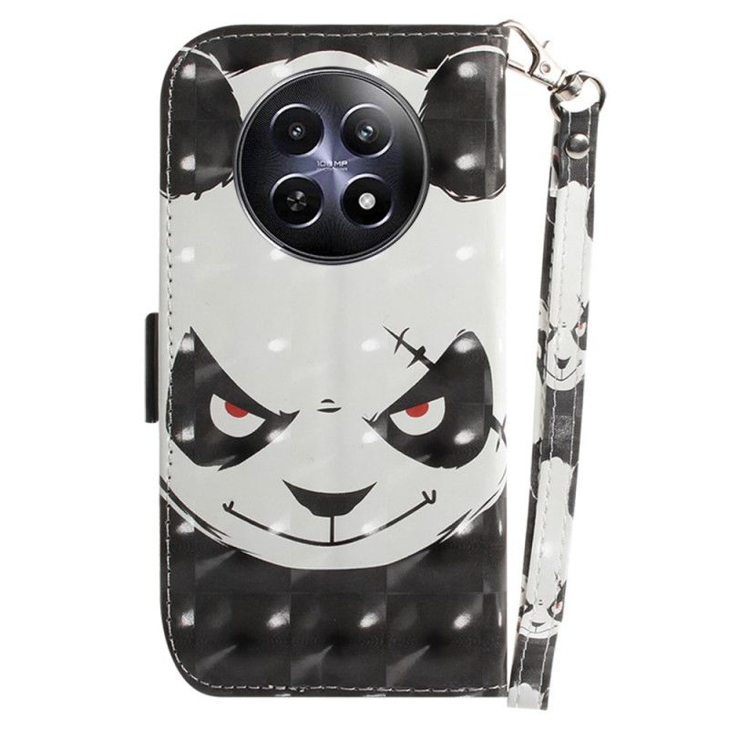 Etui Folio Realme 12 / 12x 5g Wściekła Panda Z Paskiem Etui Ochronne