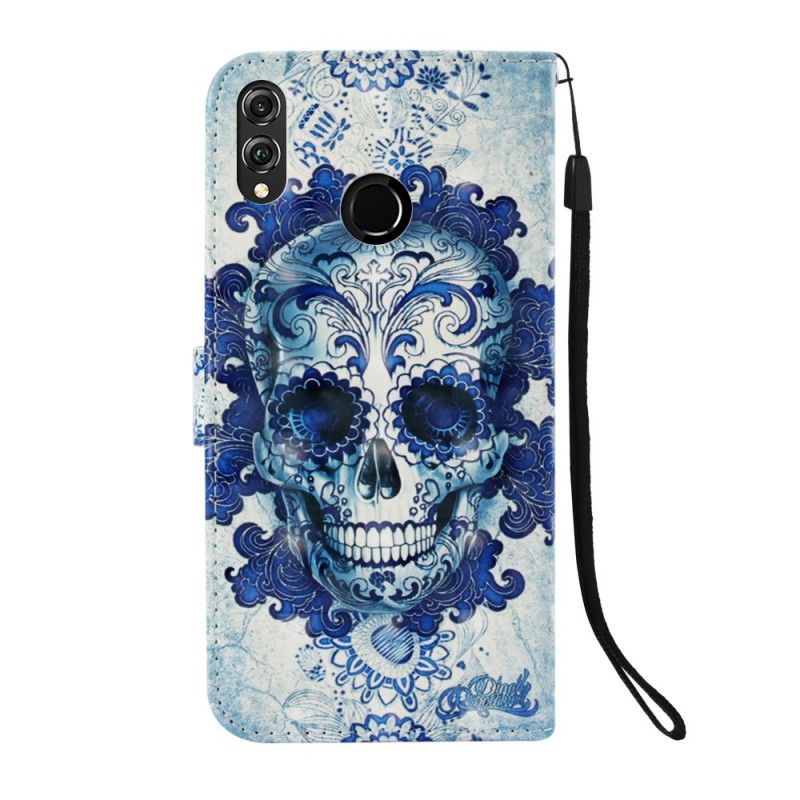 Etui Folio Honor 8X Niebieska Czaszka Etui Ochronne