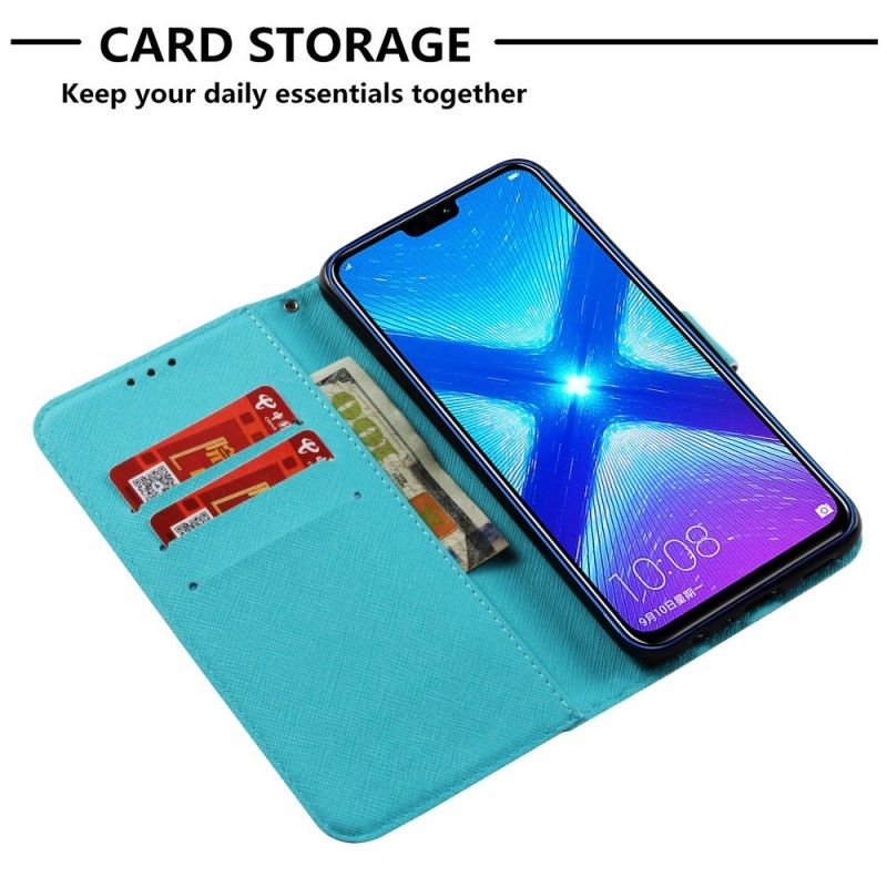 Etui Folio Honor 8X Niebieska Czaszka Etui Ochronne