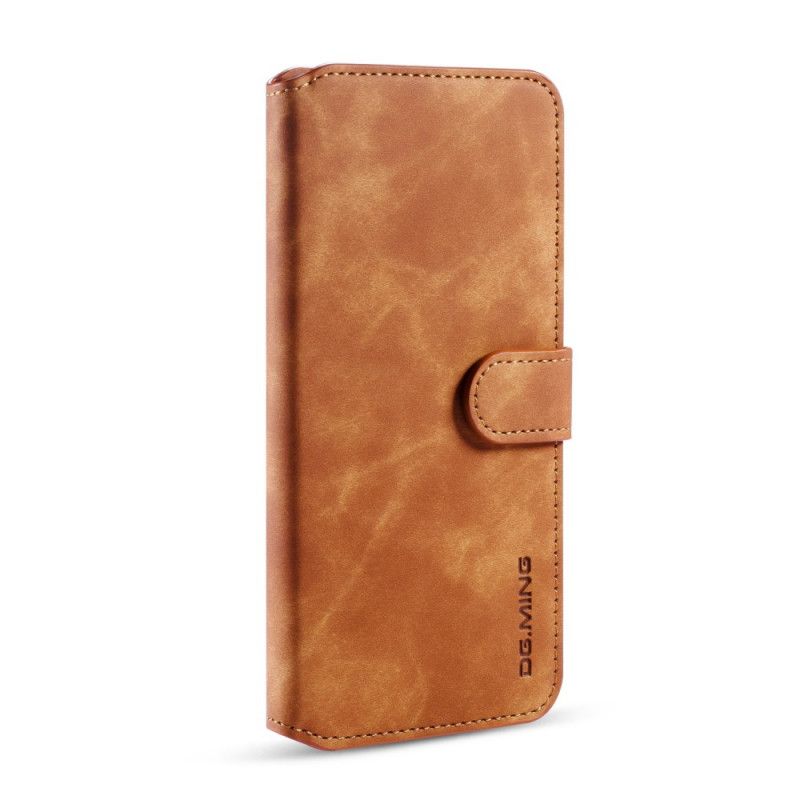 Etui Folio OnePlus 7T Szary Czarny Retro Dg.Ming Etui Ochronne