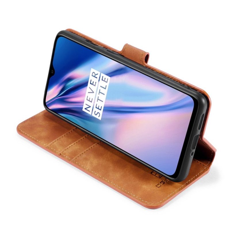 Etui Folio OnePlus 7T Szary Czarny Retro Dg.Ming Etui Ochronne