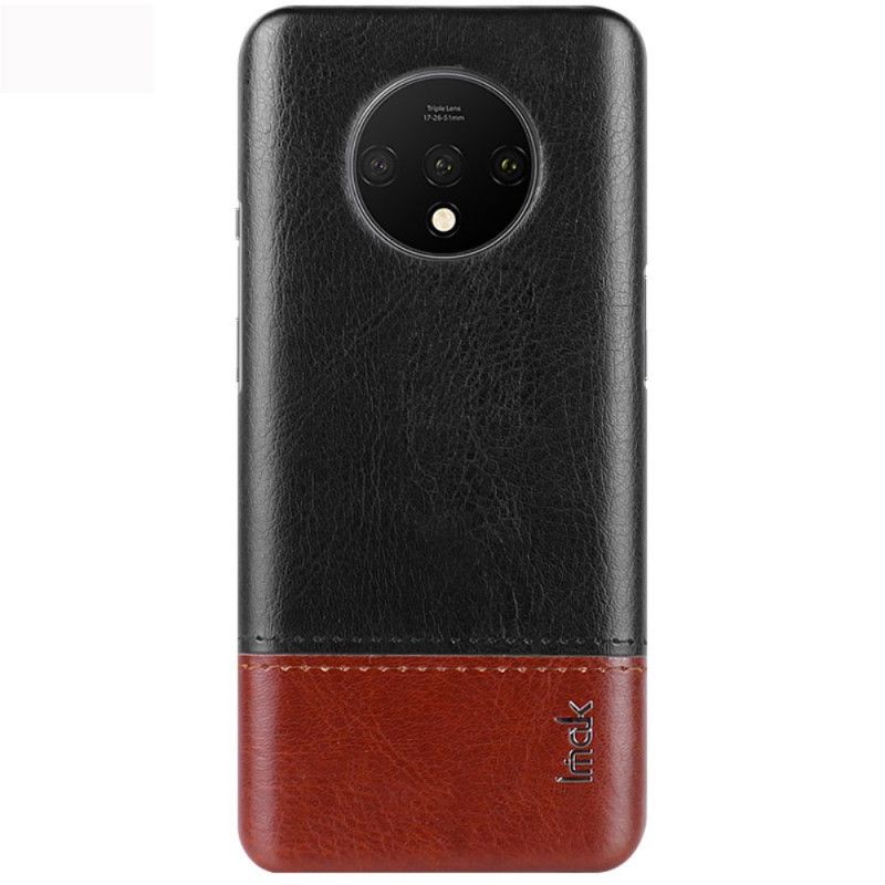 Etui OnePlus 7T Czerwony Czarny Efekt Skóry Serii Imak Ruiyi Etui Ochronne