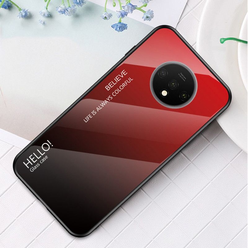 Futerały OnePlus 7T Czerwony Biały Witam Szkło Hartowane